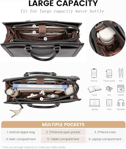 LOVEVOOK Laptop Tote Bag for Women, Office Work Bag Briefcase fit for 15.6 inch Laptop, Large Capacity Teacher Bag Handbag2