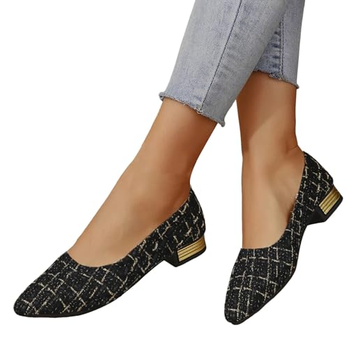 Women's Ballet Flats Business Office Work Dress Leather Shoes Low Wedge Casual Pointed Toe Slip-Ons Comfortable Dressy Casual Flats Shoes Elegant Cushion Walking Shoe Outer Wear2