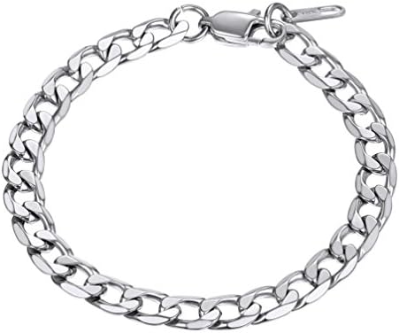 PROSTEEL Men Bracelet Pulseras Para Hombres Mens Braclets Silver Cuban Link Chain Tennis Bracelet For Women Stainless Steel Bracelets For Men