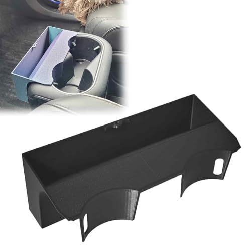 TriveKeia Car Cup Holder Organizer Compatible with Ioniq 5， Clip-On Mobile Trash Bin Cup Holder Attachment, Cable Management Box, Console Phone Holder Storage Tray