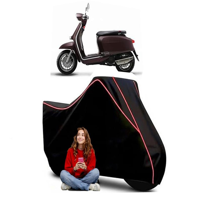 Image of V125 Scooty Bike Cover Water Resistant Outdoor Use Universal Fit Scooters Motorcycles Heavy Duty UV Protection Dust Rain Scratch Resistant Elastic Bottom Black Blue Piping
