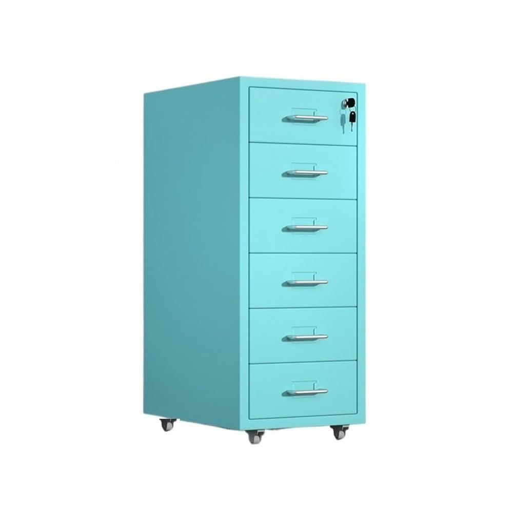 Aioneer Stylish Blue Multifunctional Office File Cabinet - Lockable Large Capacity Steel Drawer - Cold Rolled Steel Storage For Documents & Files-Blue