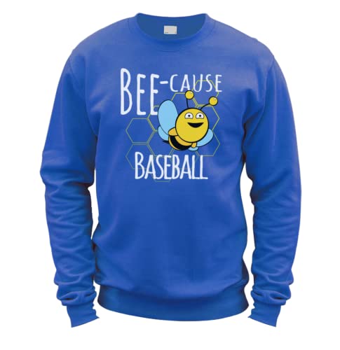 This Way Up BEE-Cause Baseball Sweatshirt [Royal Blue XL]