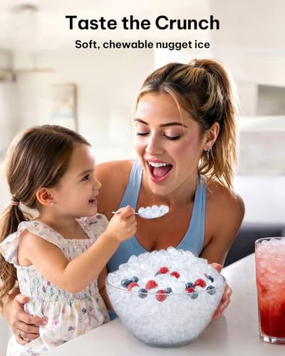 Image of Silonn Nugget Ice Maker with Carry Handle, 36 lbs /24H