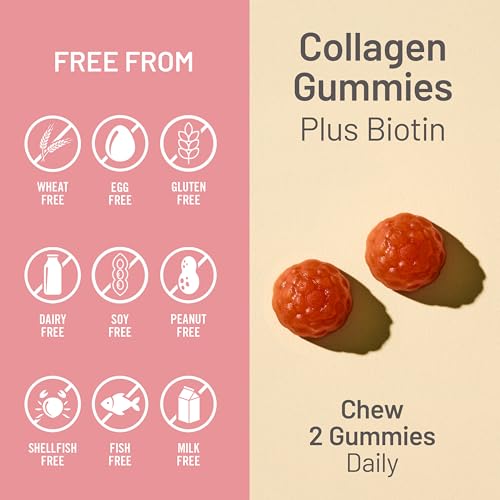 Image of NatureWise Collagen Gummies - Hydrolyzed Collagen Gummies - Type 1 & 3 Peptides for Women + Biotin, Vitamin C, E, & Zinc for Hair Skin and Nails Support - 60 Count[1-Month Supply]