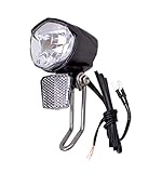 LED-Scheinwerfer für Anschluss an Dynamos 70 LUX - Fahrrad Lampe vorne STVZO zugelassen - mit Reflektor und SBräunendlichtfunktion