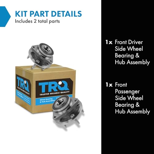 Image of TRQ Front Left and Right Wheel Bearing and Hub Assembly Set 2 Piece Compatible with 2011-2013 Chevrolet Cruze 2014-2015 LT with 16 Inch Wheels 2016 Limited with 16