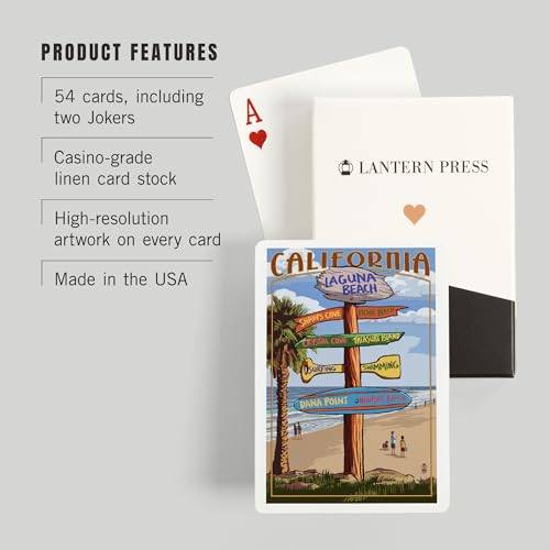 Lantern Press Laguna Beach, 52 cartas póker para adultos miniatura 3