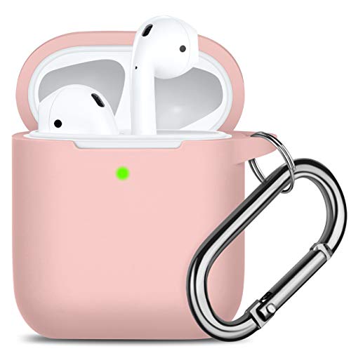Oielai Airpod Case Cover Compatible with AirPods 2 & 1, Silicone Shockproof Cute Case-Front LED Visible- Support Wireless Charging with Carabiner for Airpod Case, Sand Pink Oielai Airpod Case Cover Compatible with AirPods 2 & 1, Silicone Shockproof Cute Case-Front LED Visible- Support Wireless Charging with Carabiner for Airpod Case, Sand Pink