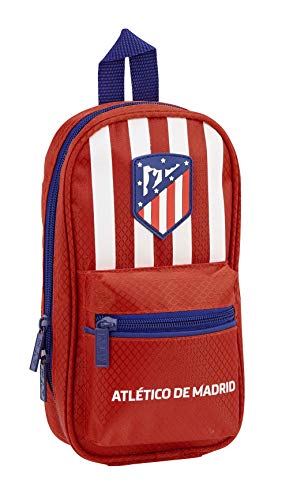 Safta Atlético De Madrid Plumier Mochila 4 Estuches Llenos  33 Piezas  Escolar  23 cm