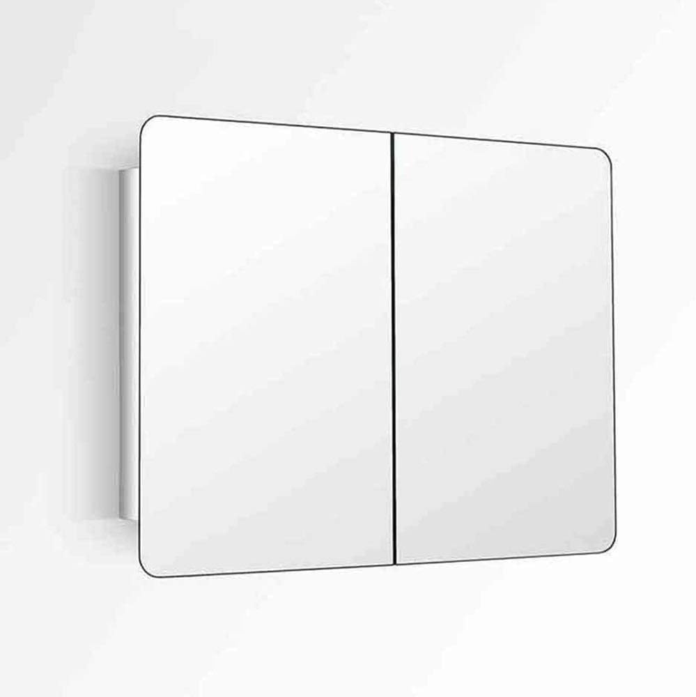 Prism Beveled Medicine Cabinet Bathroom Mirror Cabinet Stainless Steel Storage Mirror Cabinet Wall-Mounted Vanity Mirror Double Door Design