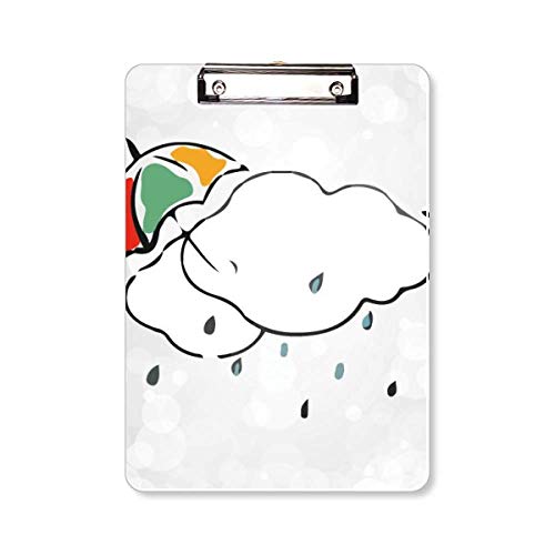 Dossier d'écriture A4 Parapluie Météo Nuage contre feuilles volantes