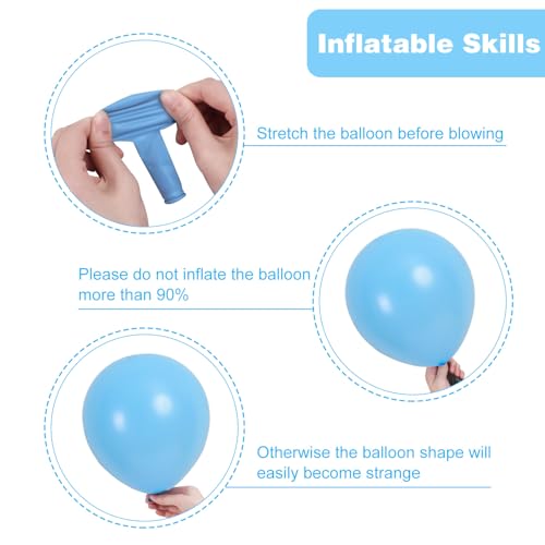 image for RUBFAC 154pcs Light Blue Balloons Different Sizes 18 12 10 5 Inches fo
