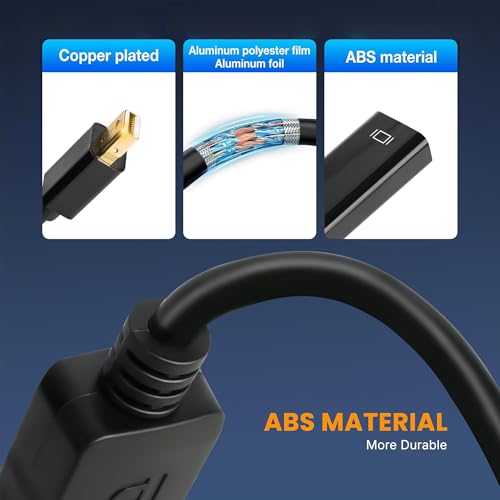 Image of Techie Mini DisplayPort to HDMI Converter | 4K 30Hz & 1080p 60Hz | Audio Video Adapter for MacBook, Surface & Mini DP Laptops | Plug-and-Play, Compact ABS Design - Black