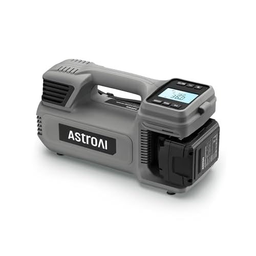 AstroAI TC4 Portable Air Compressor Tire Inflator, 470W 18V Cordless Air Pump for Truck Tires with 4000mAh Battery, 150PSI Heavy Duty Air Compressor with Digital Display for Car, RVs, SUV Gr