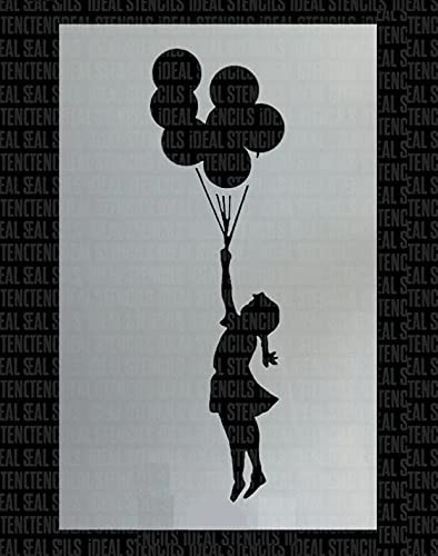 Ideal Stencils Flying Balloon Girl Banksy Stencil / A3 Size / Painted Size 11x37cm / Home Decor Art Painting Stencil