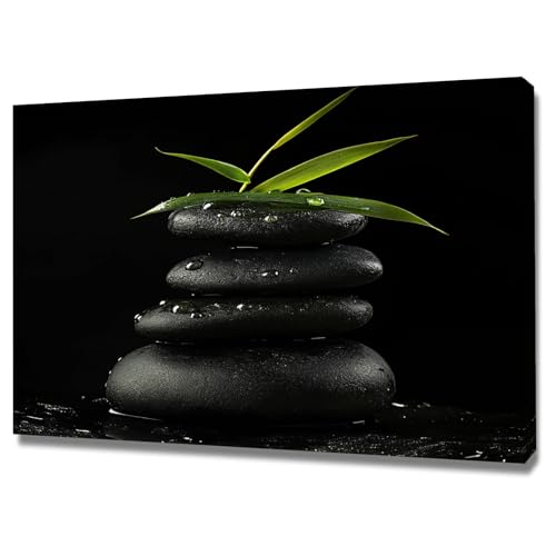 Impression sur toile zen de haute qualité avec cadre noir moderne