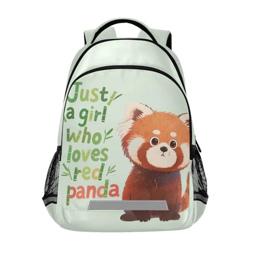 Just A Girl Who Loves Red Panda kids backpack for girls with large bookbags for women morral escolar para ni?o