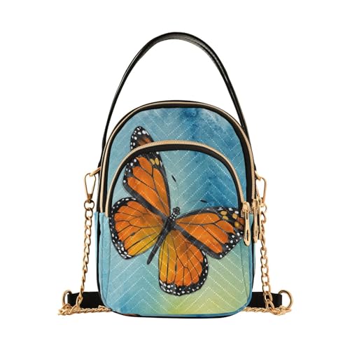 Quilted Crossbody Bags for Women,Monarch Butterfly Women's Crossbody Handbags Small Travel Purses Phone Bag