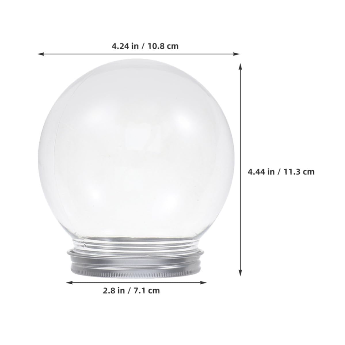 Housoutil 12 Piezas Bola de Nieve de Plástico Transparente de 600ml con Tapa de Aluminio para Decoración Navideña en Casa y Accesorios DIY con Diseño Redondo y Ambiente Festivo