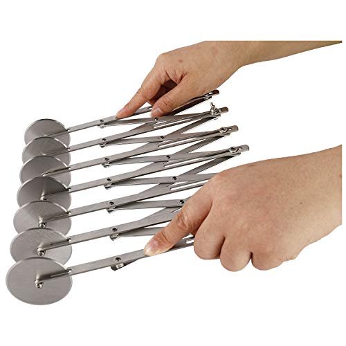 7 Wheel Pastry Cutter, Stainless Steel Expandable Pizza Slicer, Multi-Round Dough Pastry Knife Baking Cutter Roller Cookie Dough Cutter Divider
