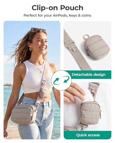 Image of BAGSMART Crossbody Bags for Women, Mini Travel Purses Puffy Hobo Handbag