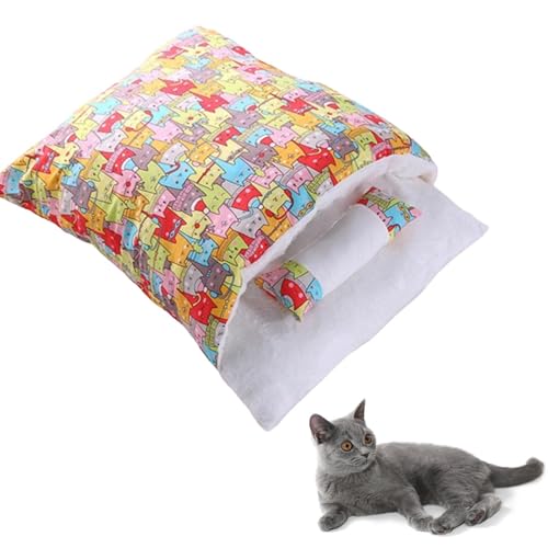 Caverna de cama de gato, saco de dormir para cachorro camping, Cama de dormir para animais de estima