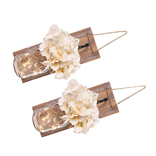 Cabilock Decorative Wood Panel Lights Wall Hanging Light Hanging Candlestick Retro Wall Lamp Retro Candleholder Hanging Candle Holder Hanging Decoration Retro Style Candle Container