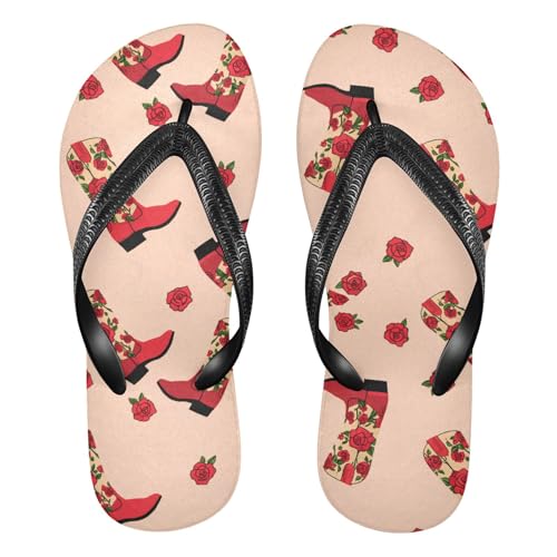 Burbuja Cowboy Boots Flip Flops for Women Men, Soft Thong Sandals Rubber Slippers for Pool Beach Essentials