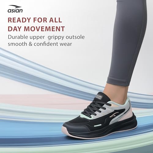 Image of ASIAN Olivia-13 Women's Running Shoes | Knit Mesh Walking Sneakers with Stylish Design, Bouncy Midsole & Steady Outsole | Lightweight Comfort, Travel & Work