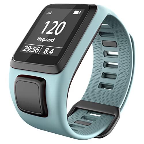 MODJUEGO Bracelet de rechange en silicone pour montre connectée TomTom Runner 3 Cardio + Music Watch (bleu sarcelle)