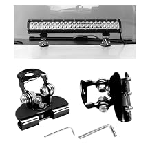 2 PCS LED Light Bar Mounting Brackets, Adjustable Pillar Hood Work Lamp Holder with Hex Wrenches, Stainless Steel Spotlight Clamp Bracket Compatible with ATV SUV Truck Black