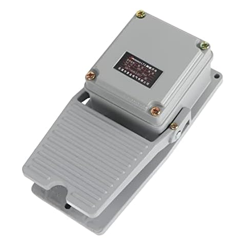 Fußschalter Rutschfestes Aluminiumgehäuse Momentary Pedal Silberkontakte LT3 für medizinische Instrumente, Textilausrüstung, Schweißgeräte, Drehmaschinen, Schleifmaschinen usw Cover