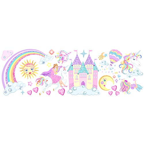 Pegatinas de pared de princesa lavables para quitar imperfecciones en dormitorios infantiles
