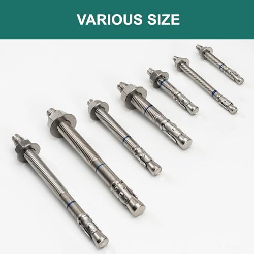 3834 x 3-3434 concrete anchors 25 pack 38 inch wedge anchors bolts stainless steel