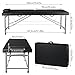 Portable Folding Massage Table – 2-Section Lightweight Salon & Spa Bed for Tattoo, Facials, Massage Therapy – Foldable Beauty Table for Home & Professional Use (Black)