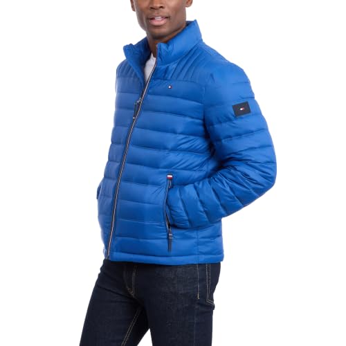 Image of Tommy Hilfiger Mens Embroidered Logo Puffer Jacket