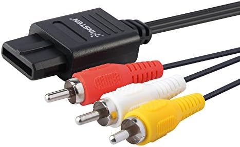 Insten AV Composite Cable compatible with Nintendo 64/GameCube/Super Nintendo SNES, Black