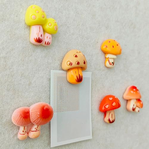 6 Piezas Imanes Decorativos de Hongo Pequeños miniatura 2