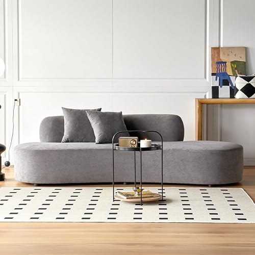 Container Furniture Direct 90' Curved Sofa with Throw...