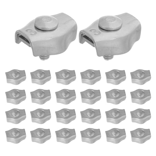 TOPBATHY 24 Abrazaderas de Clip de Cable de Acero Inoxidable M3 para Cables de 2-2,5 Mm, Tornillo Resistente, Tamaño Único, Pack de 24 Unidades, Resistentes Corrosión para Uso Industrial