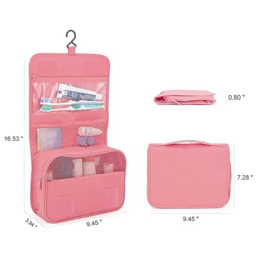 Necessaire Organizadora Masculina Feminina Grande Com Alça Com Alça Viagem Cabide Divisória Rosa Cla