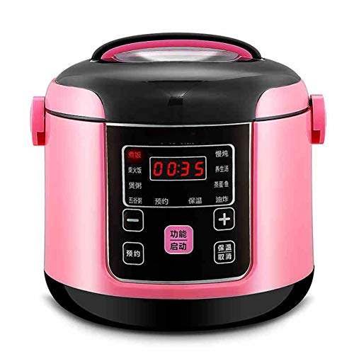 10 Funktionen Mini Reis Kocher Timer Und Warmhaltefunktion Premium Inner Pot (2 L / 300 W) Reis Für Bis Zu DREI Personen Büro Schulheim,Rosa