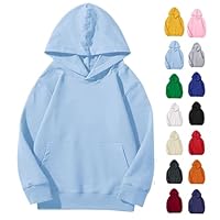 Boys Hoodies Size 10 12 Kids Soft Brushed Fleece Casual Basic Pullover Long Sleeve Hooded Sweatshirt Hoodie For Boy Girl Girls Sweatshirts Size 10-12 Sky Blue 11-12 Years