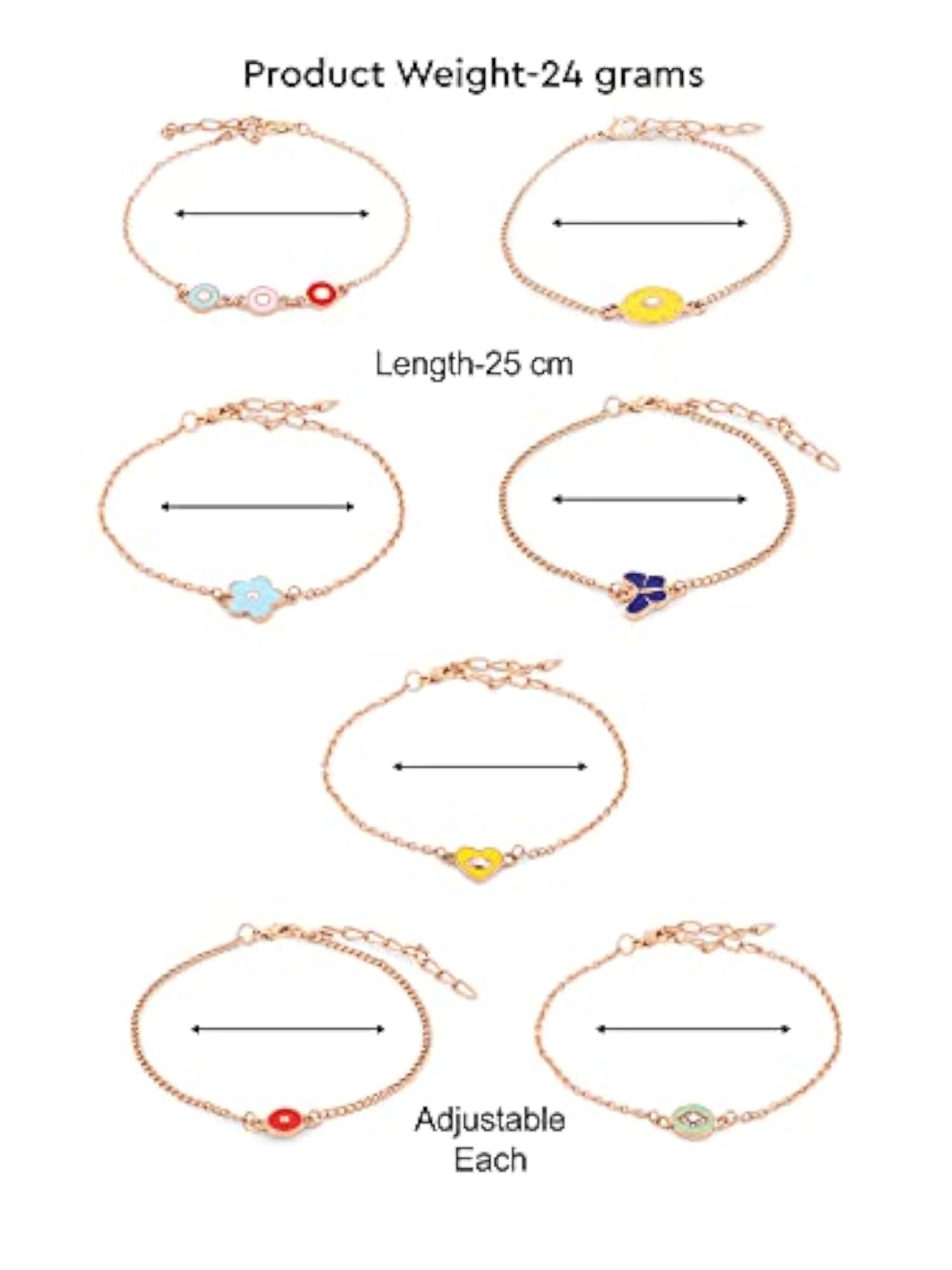 Enamel Stack Bracelets Set of 7 for Women