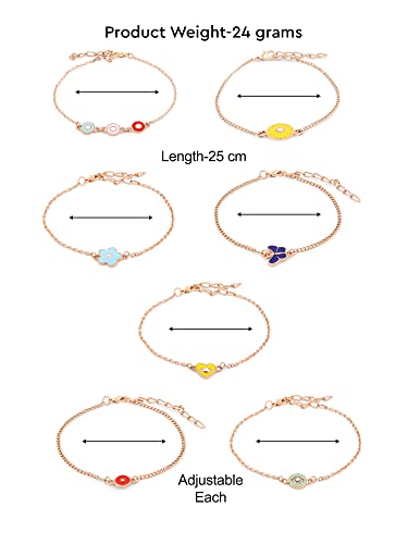 Enamel Stack Bracelets Set of 7 for Women