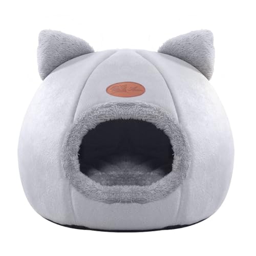 Diexgiy:猫ハウス 犬ハウス 猫、犬、小動物に適した厚手の冬用防寒具 四季対応 冬暖かい 密閉型 猫ハウス ペットベッド 別荘 暖かい 防寒 (グレー レギュラーサイズ L)