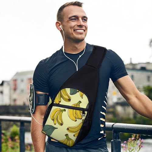 Bolso cruzado casual con estampado de banana grande miniatura 3