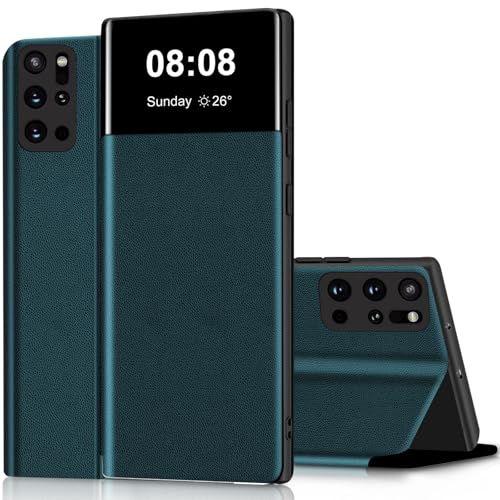 Étui en cuir Samsung S20 Plus vert haute protection Clear View
