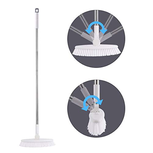 Geero Floor Scrub Brush With Long Handle -52" Bathroom Scrubber, With Adjustable Long Handle Multi-Angle Rotation Bathtub Cleaner Brush For Cleaning Bathroom, Floors, Tile, Wall And Kitchen #TOP2